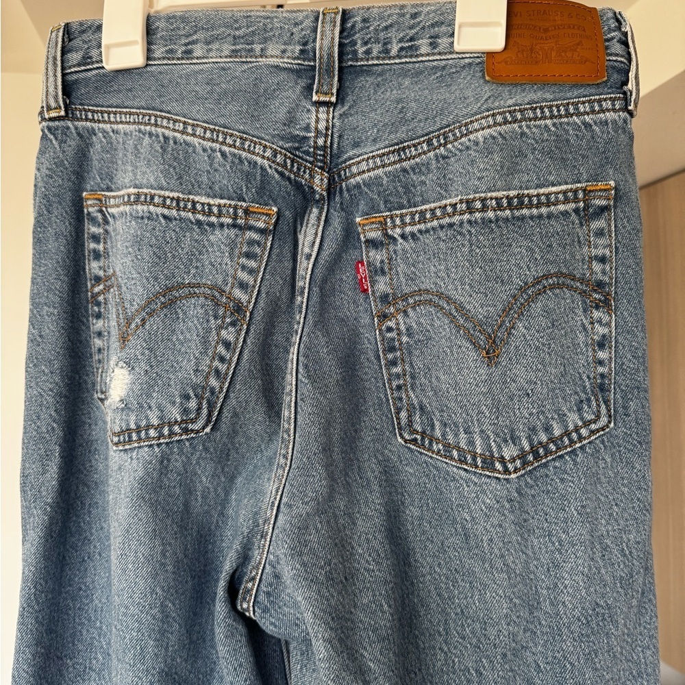 Levi's Ribcage Straight Ankle Jeans Feelin' Cagey Distressed 28 - Picture 8 of 10